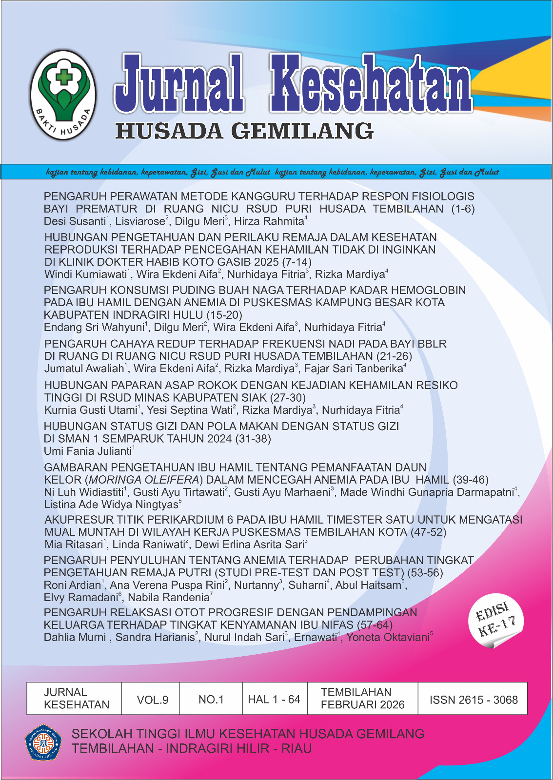 					Lihat Vol 9 No 1 (2026): JURNAL KESEHATAN HUSADA GEMILANG
				